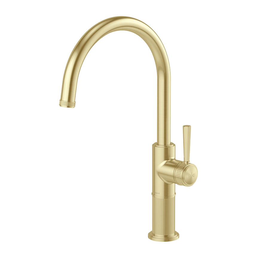 Phoenix Wiltern Sink Mixer 200mm Brushed Gold, product view