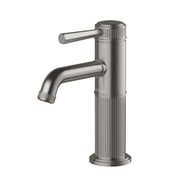 Phoenix Wiltern brushed carbon basin mixer by Tilemall with knurled lever handle