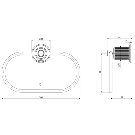 144-8500_Wiltern-Hand-Towel-Holder_Line-Drawing