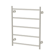 Phoenix Wiltern heated towel ladder 550mm x 750mm brushed nickel by Tilemall with five horizontal rails