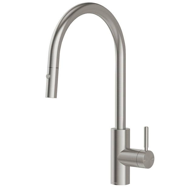 Phoenix Vivid MKII Pull Out Sink Mixer 240mm Gooseneck Stainless Steel, product view
