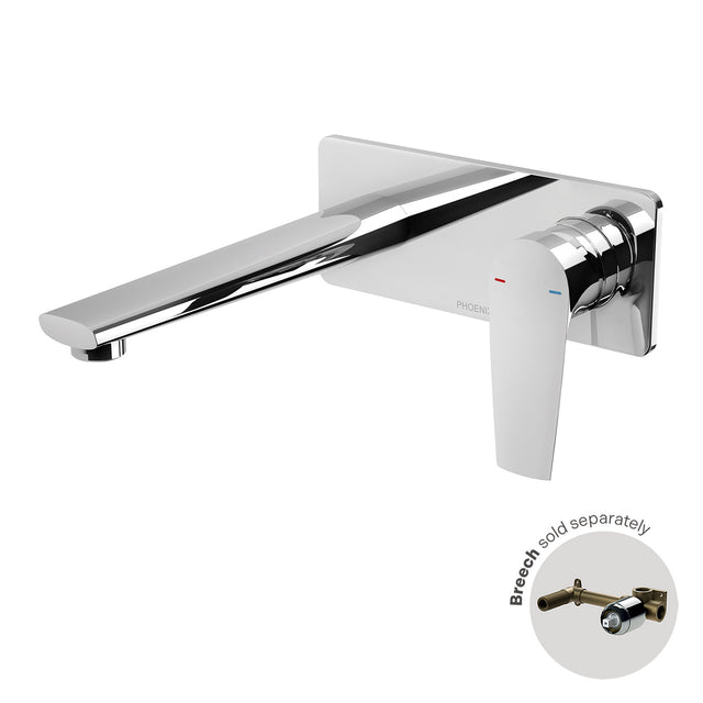 Phoenix Arlo Wall Basin / Bath Mixer Set 6 Star 200mm Trim Kit Only Chrome, product view