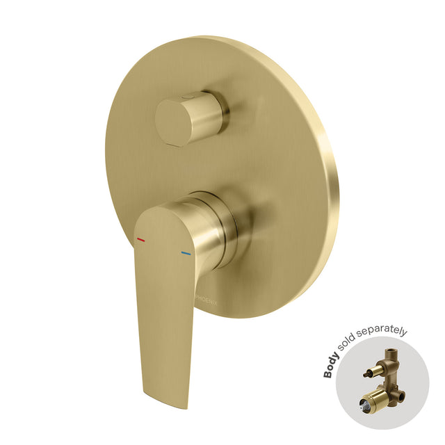 Phoenix Arlo Shower / Bath Diverter Mixer Trim Kit Only Brushed Gold, product view