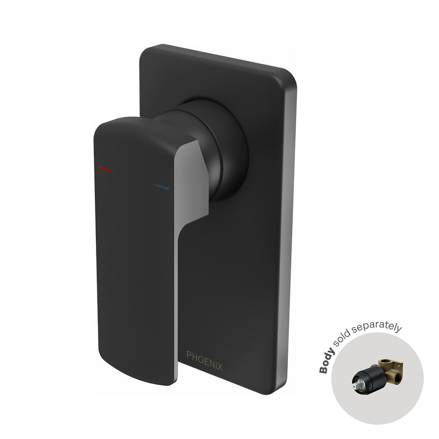 Phoenix Teva Shower / Wall Mixer Trim Kit Only Matte Black, product view