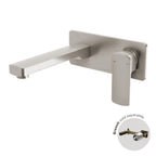 Phoenix Teva Wall Basin / Bath Mixer Set 6 Star 200mm Trim Kit Only Brushed Nickel