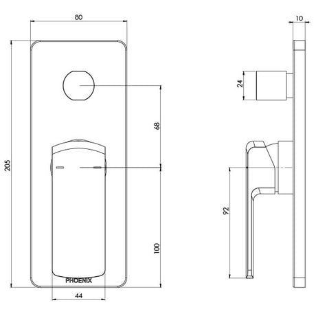 152-7940_Teva_Shower_Bath_Diverter_Mixer_Trim_Kit_Only_Line_Drawing