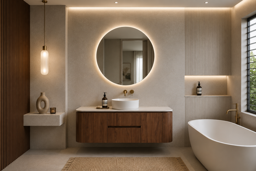Ravello Wall Hung Vanity Mocha Oak