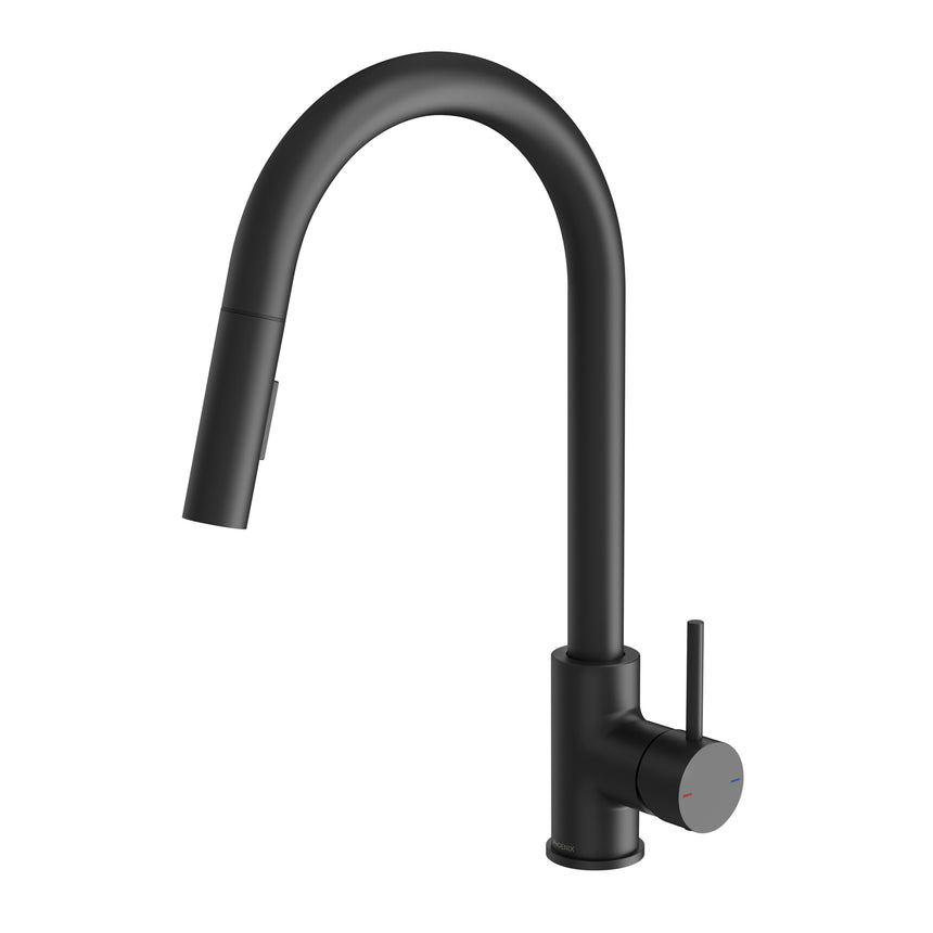 Phoenix Pina Pull Out Sink Mixer 230mm Matte Black, product view