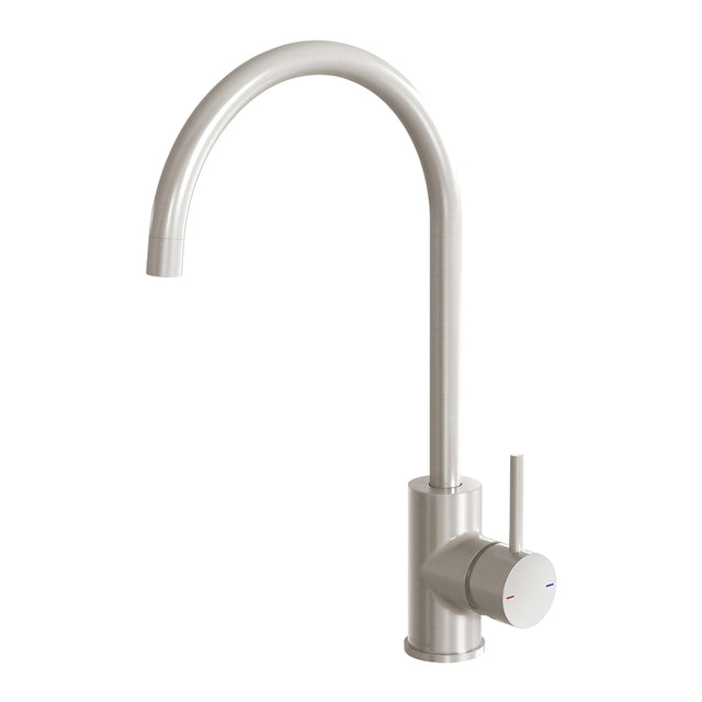 Phoenix Pina Sink Mixer 200mm Gooseneck 6 Star Brushed Nickel, product view