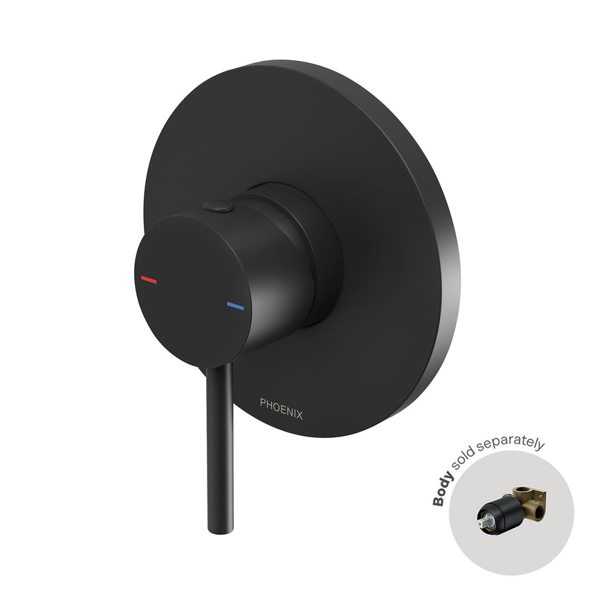 Phoenix Pina Shower / Wall Mixer Trim Kit Only Matte Black, product view