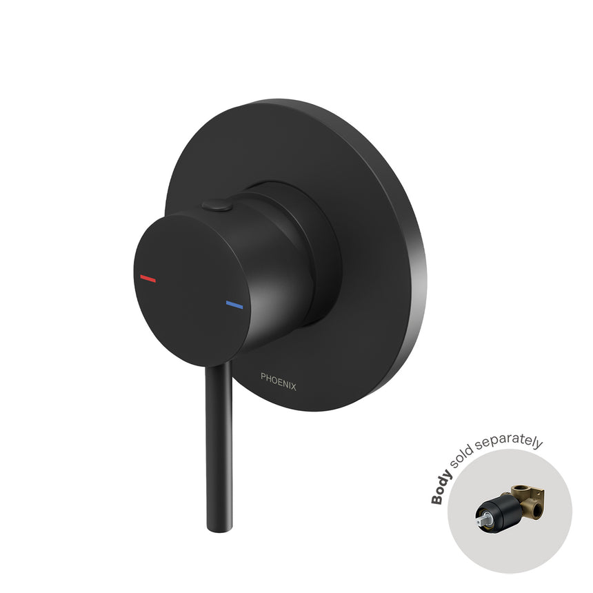 Phoenix Pina Shower / Wall Mixer Trim Kit Only 90mm Matte Black, product view