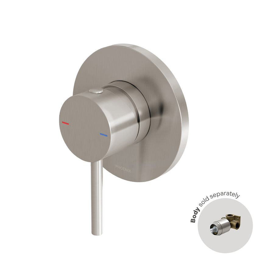 Phoenix Pina Shower / Wall Mixer Trim Kit Only 90mm Brushed Nickel, product view