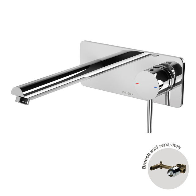 Phoenix Pina Wall Basin / Bath Mixer Set 6 Star 180mm Trim Kit Only Chrome, product view