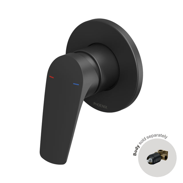 Phoenix Ivy MKII Shower / Wall Mixer Trim Kit Matte Black, product view