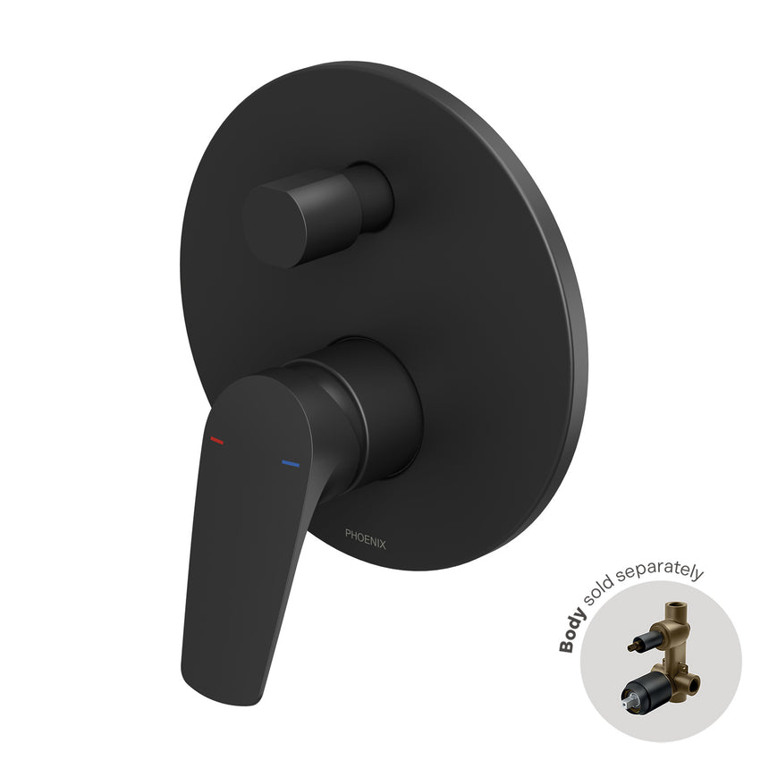 Phoenix Ivy MKII Diverter Mixer Trim Kit Matte Black, product view