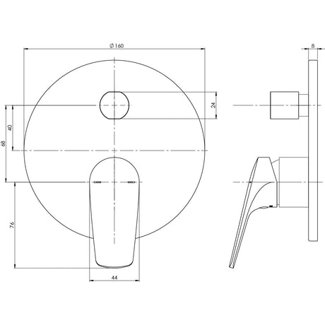 154-7940_Ivy_MKII_Shower_Bath_Diverter_Mixer_Trim_Kit_Only_Line_Drawing