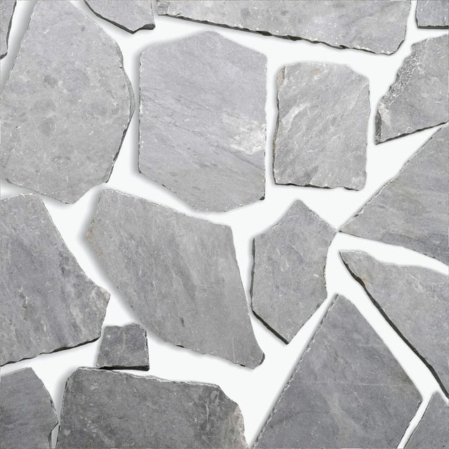 Monaco Marble crazy paving with pale grey marble with pale joints by Tilemall