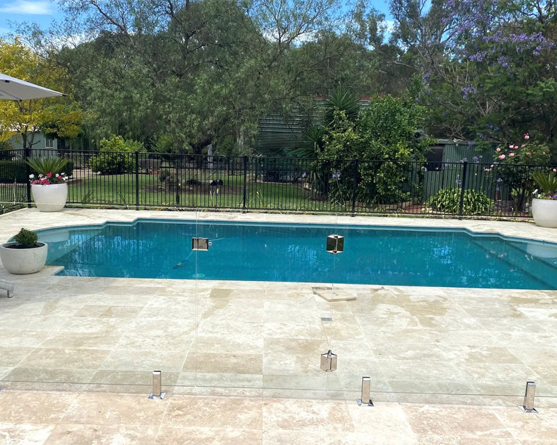 Classic Premium Travertine outdoor paving installation