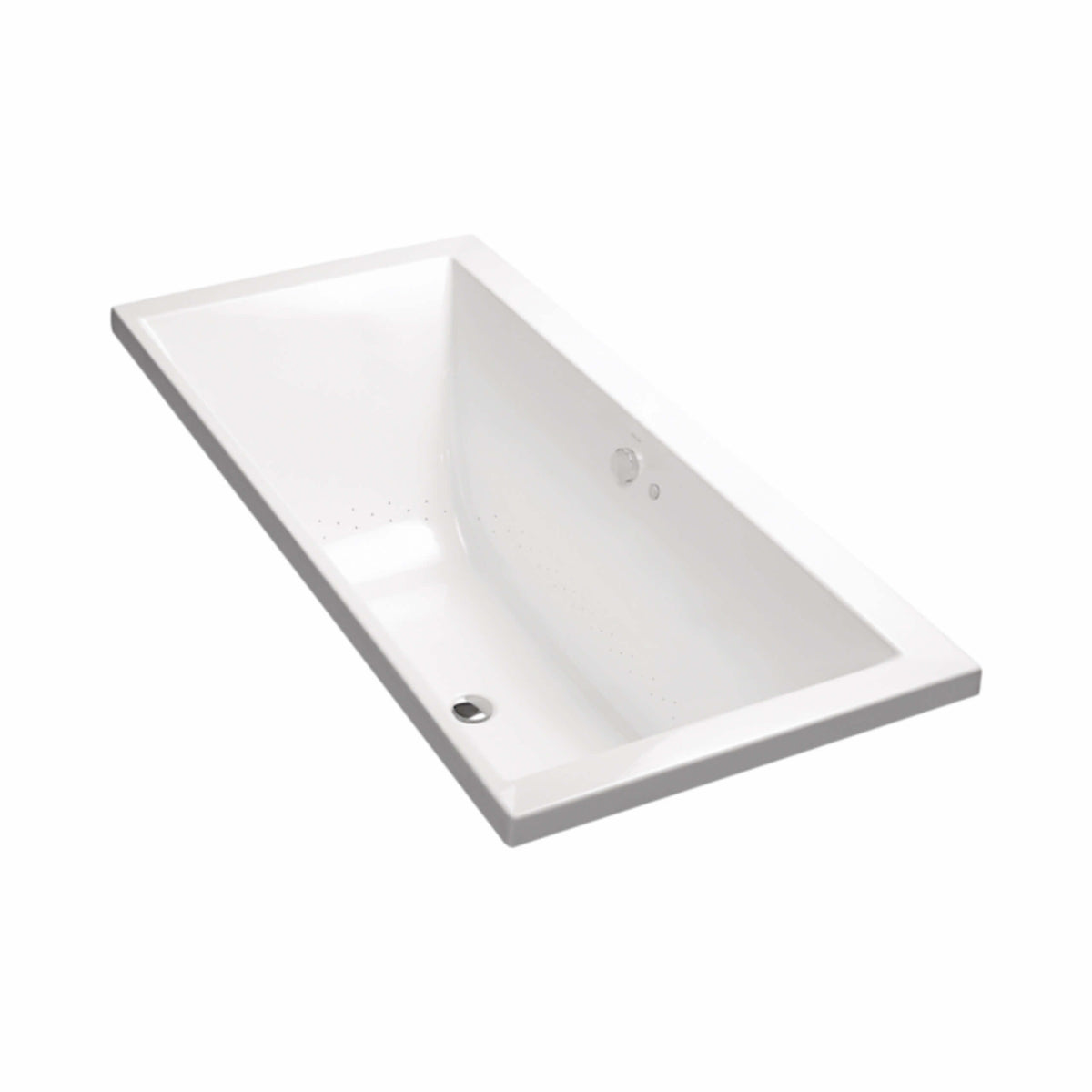 Kohler Evok rectangular acrylic bathtub by Tilemall, 1800x800mm, gloss white with bubble massage jets