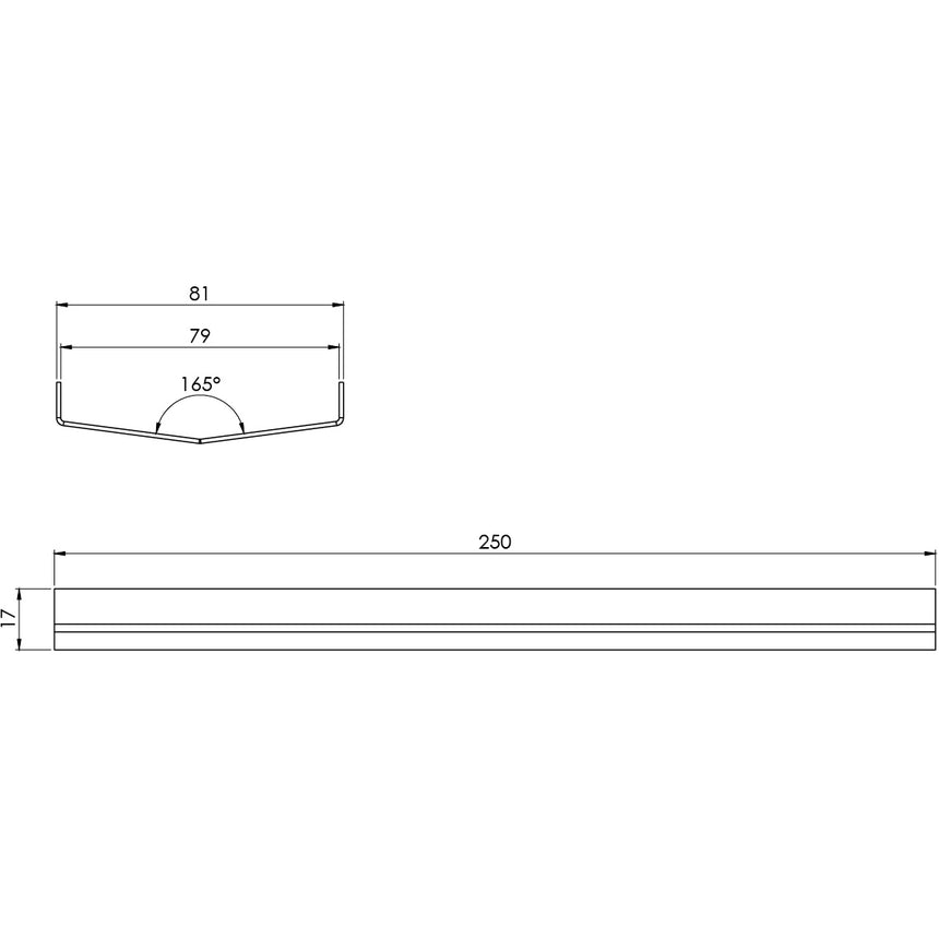 Phoenix V Joiner Plate Stainless Steel, technical line drawing with dimensions
