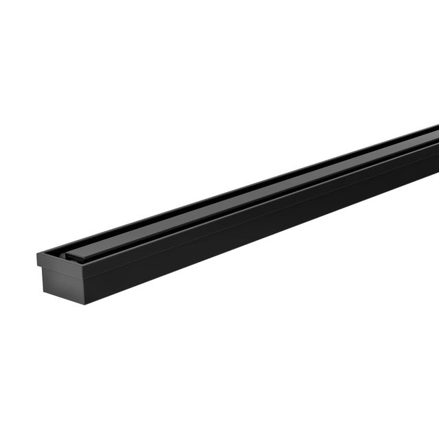 Phoenix Flat Slimline Channel Drain 30x600mm Outlet 65mm Matte Black, product view