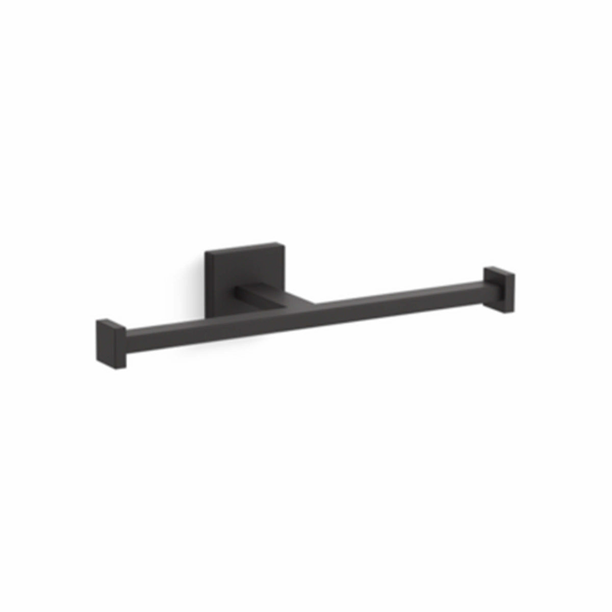 Kohler Square double toilet tissue holder in matte black by Tilemall