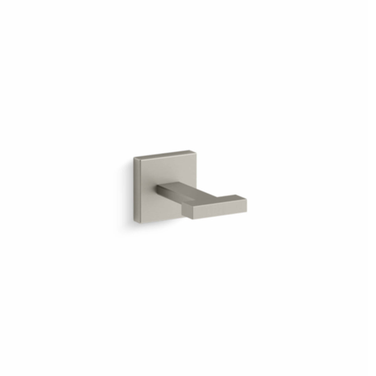 Kohler Square robe hook brushed nickel by Tilemall, wall-mounted bathroom accessory