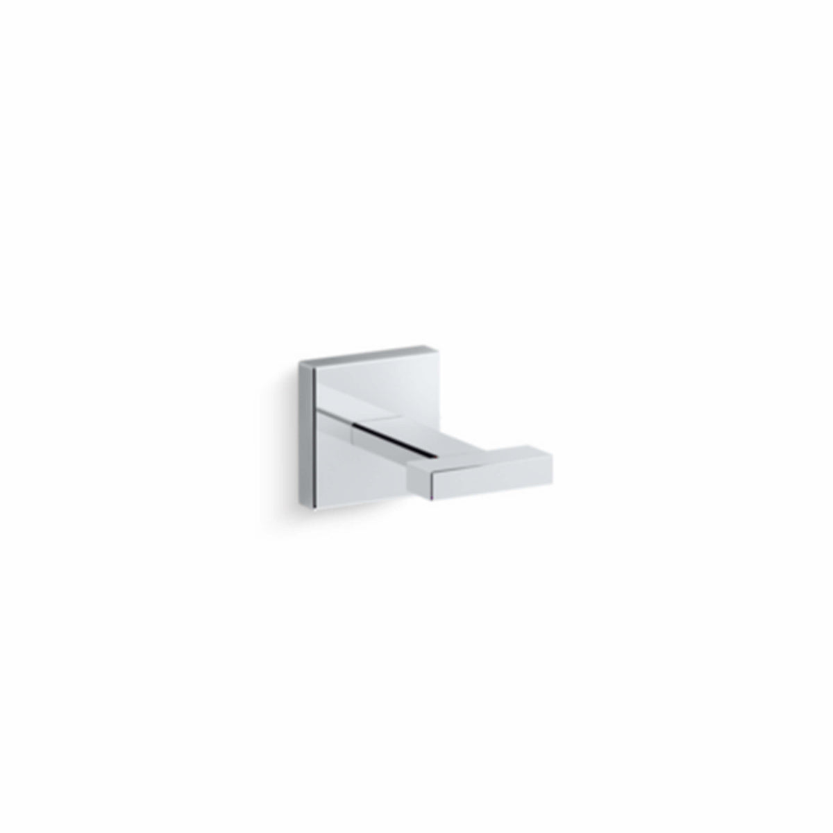 Kohler Square polished chrome robe hook by Tilemall, single towel hook with square mounting plate