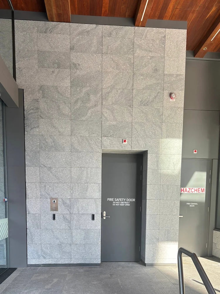 Ocean Grey Granite natural stone surface and installation by Tilemall