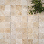 Ivory Light Travertine Loose Cobblestone 100x100x30mm