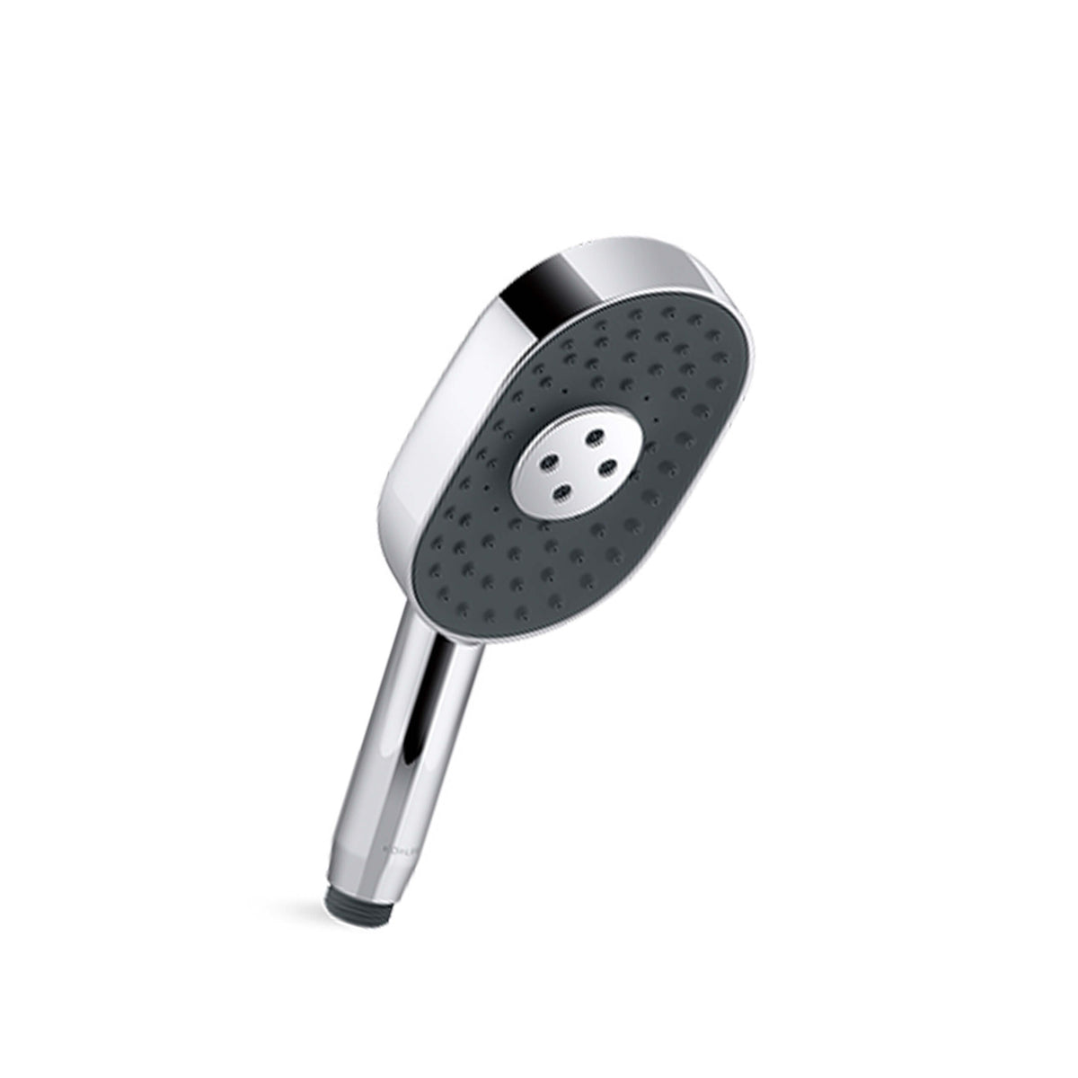 Kohler Statement oblong handheld shower in polish chrome with grey spray face by Tilemall