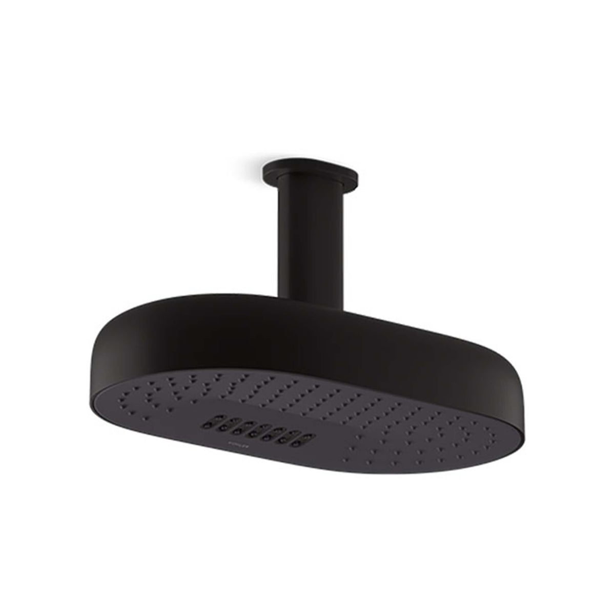 Kohler Statement matte black rain shower head by Tilemall with dual function deep massage jets