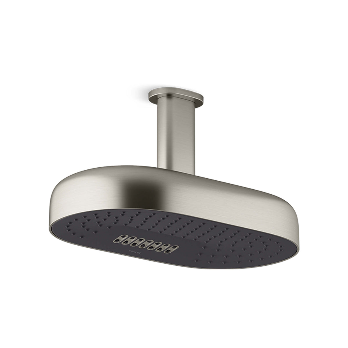 Kohler Statement brushed nickel rain shower head with dual function deep massage jets by Tilemall