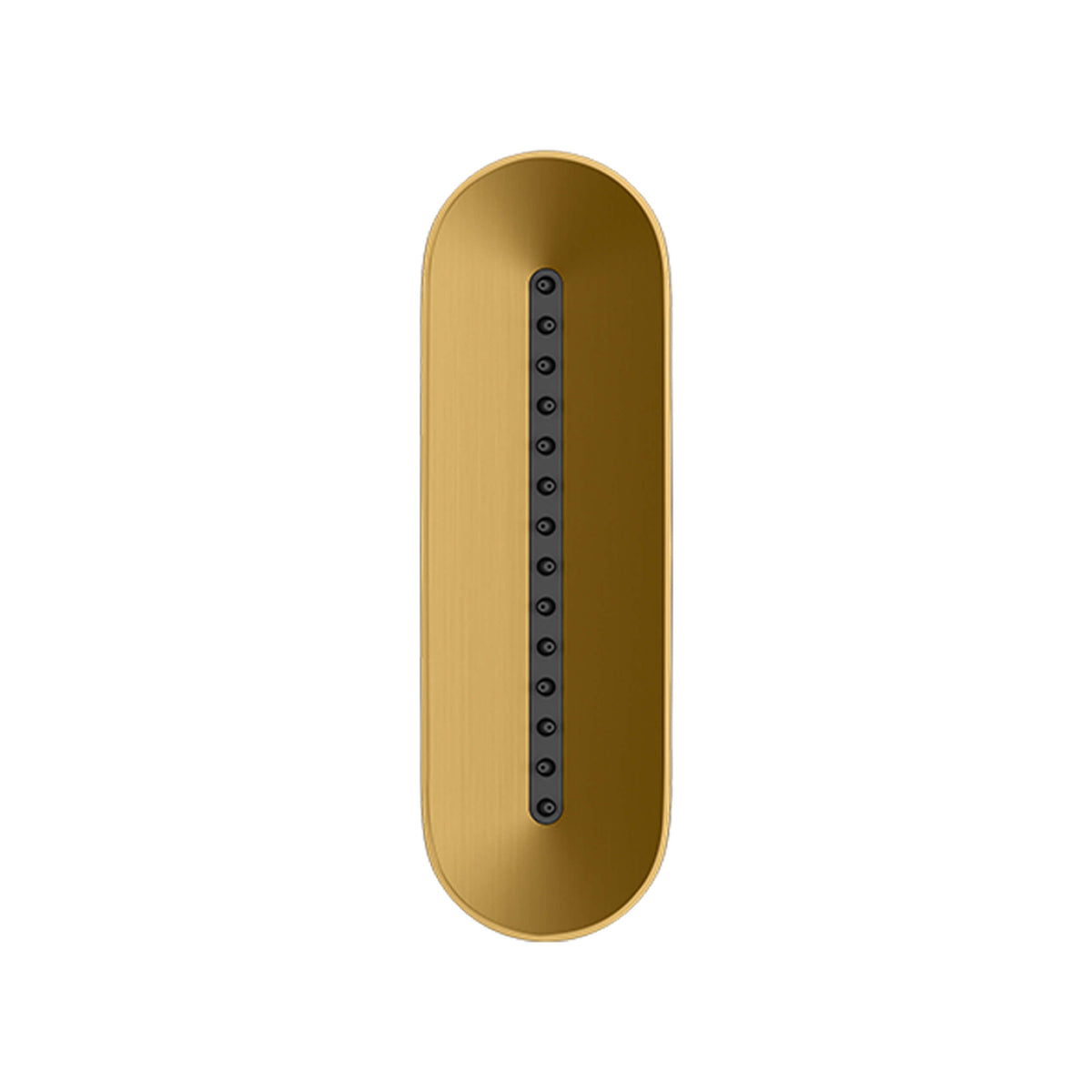 Kohler Statement brushed brass oblong body spray by Tilemall with vertical jet holes