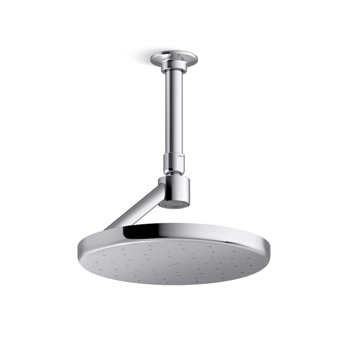 Kohler Statement chrome rain shower head by Tilemall with ceiling mount arm and handheld spray