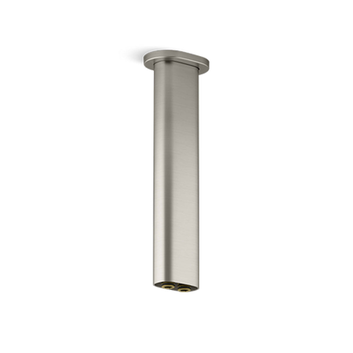 Kohler Statement brushed nickel ceiling mount rainhead arm by Tilemall with round cylindrical design