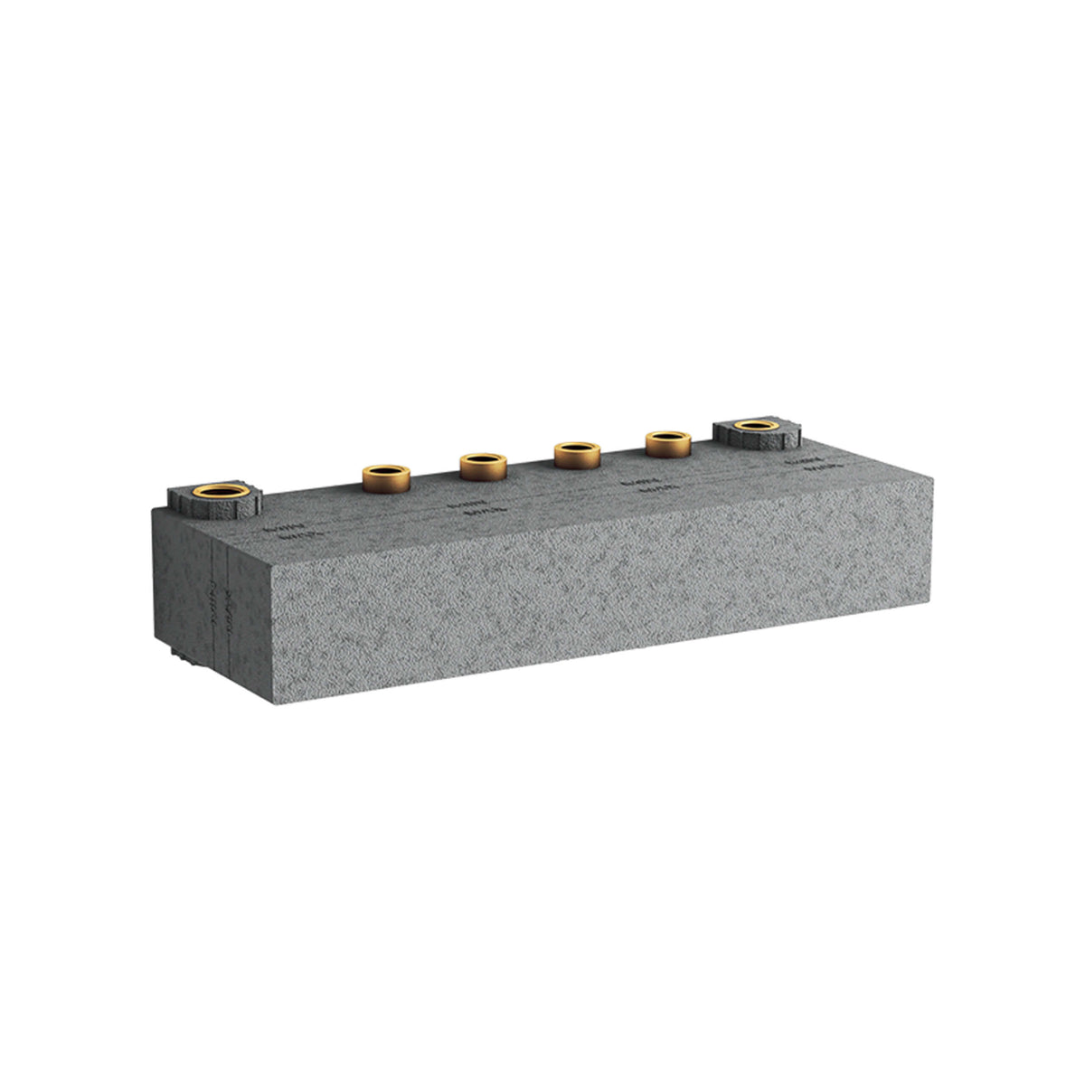 Kohler Anthem recessed thermostatic valve with five brass outlets in concrete block by Tilemall