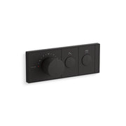 Kohler Anthem matte black recessed thermostatic shower control with two outlets by Tilemall