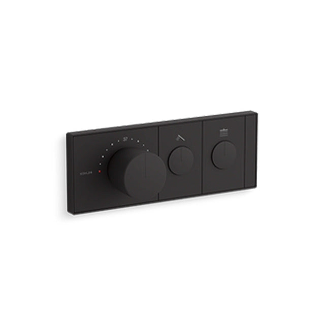 Anthem Recessed Mech Thermostatic Control with Two Outlet Matte Black Shower Kohler Default Title  