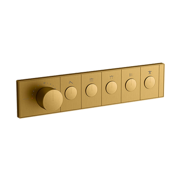 Anthem Recessed Mech Thermostatic Control with Five Outlet Brushed Brass Shower Kohler Default Title  