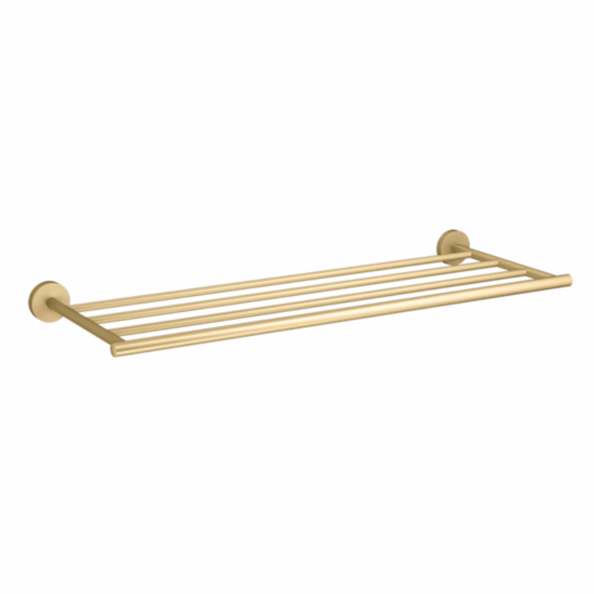 Kohler Elate towel rack in brushed brass finish by Tilemall, wall-mounted with multiple bars