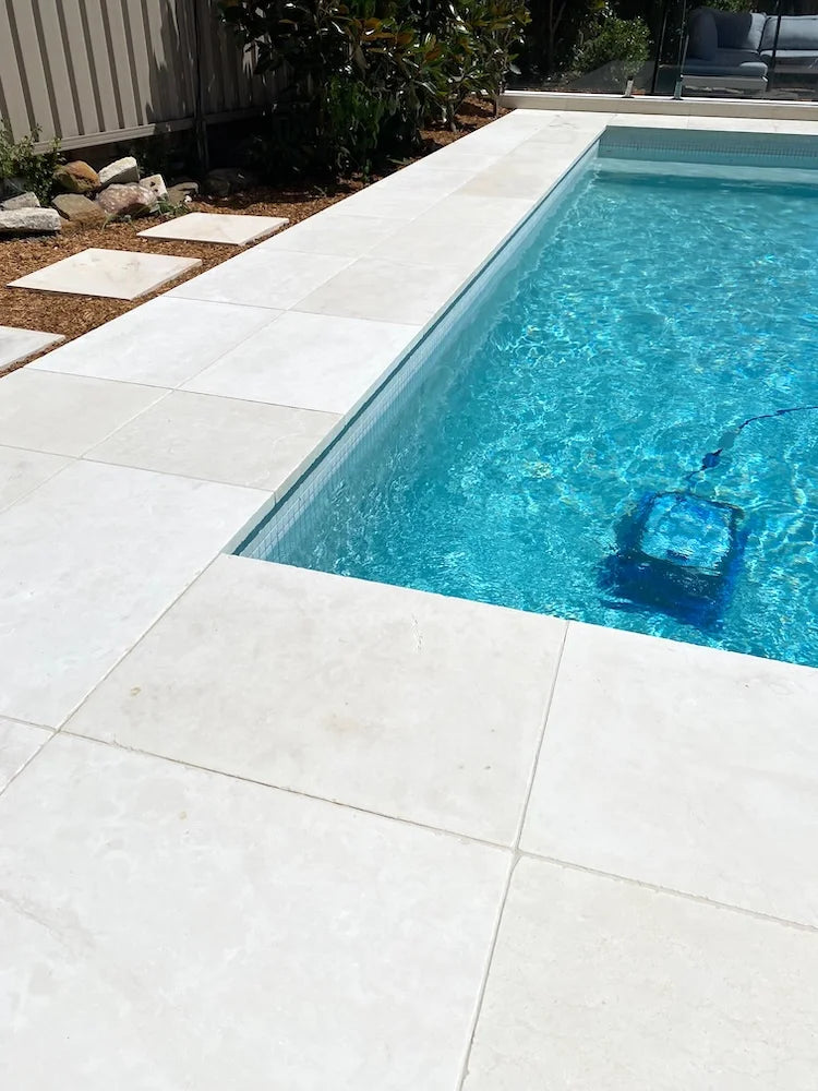 Navona Limestone natural stone surface and installation by Tilemall