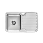 Phoenix 1000 Series Single L/H Bowl Sink W/-Drainer W/-Hole Stainless Steel