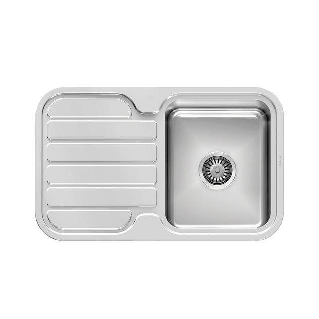Phoenix 1000 Series Single Bowl Sink W/-Drainer No Hole Stainless Steel, product view