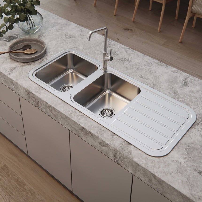 Phoenix Ester Sink Mixer 200mm Squareline Brushed Nickel, additional product view