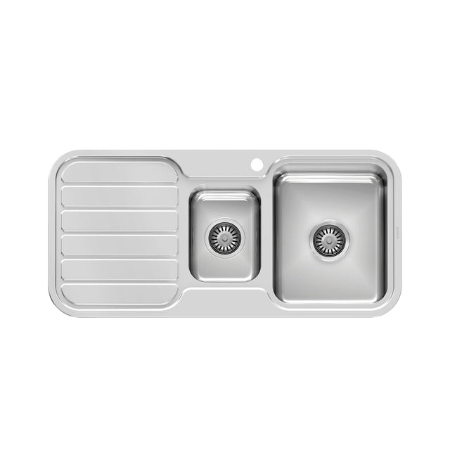 Phoenix 1000 Series 1-1/3 R/H Bowl Sink W/-Drainer W/-Hole Stainless Steel, product view