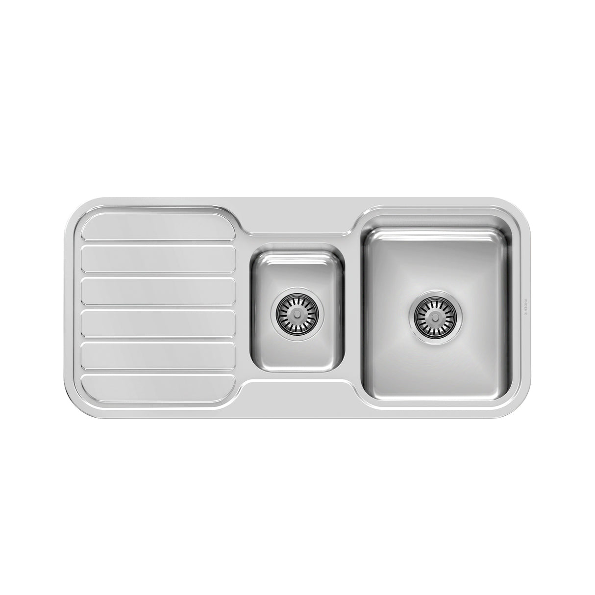 Phoenix 1000 Series 1-1/3 Bowl Sink W/-Drainer No Hole Stainless Steel 3D Viewer