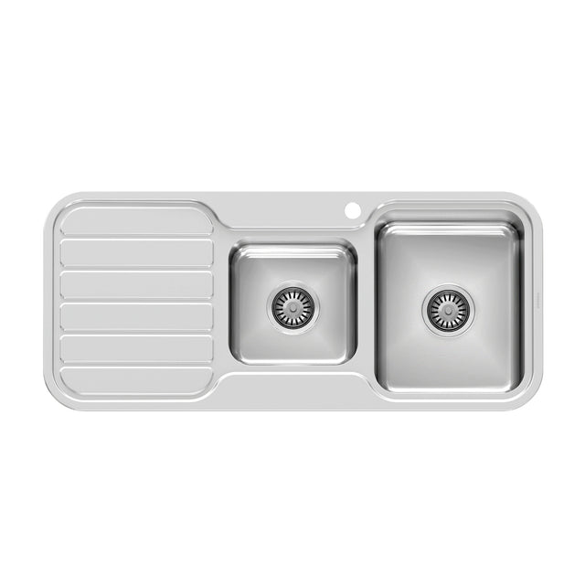 Phoenix 1000 Series 1-3/4 R/H Bowl Sink W/-Drainer W/-Hole Stainless Steel, product view