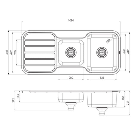 300-5301-1000-Series-1-3_4-Bowl-Sink-with