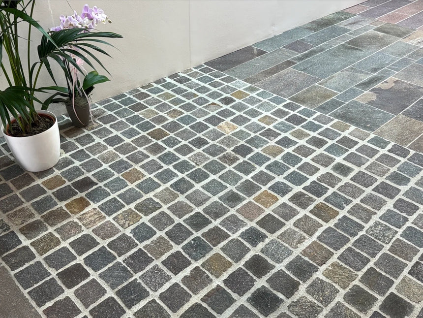 Italian Porphyry natural stone surface and installation by Tilemall